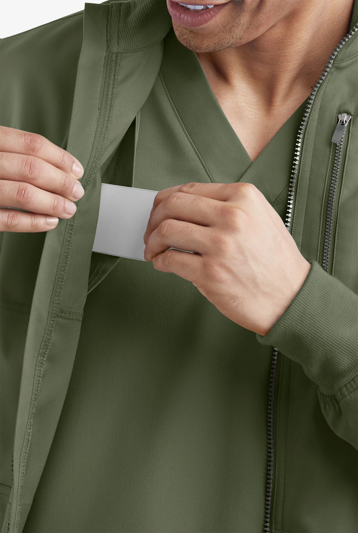 UA Advantage STRETCH Men's 4-Pocket Zip Front Warm-Up Scrub Jacket 6 UA Advantage STRETCH Men's 4-Pocket Zip Front Warm-Up Scrub Jacket - Image 4