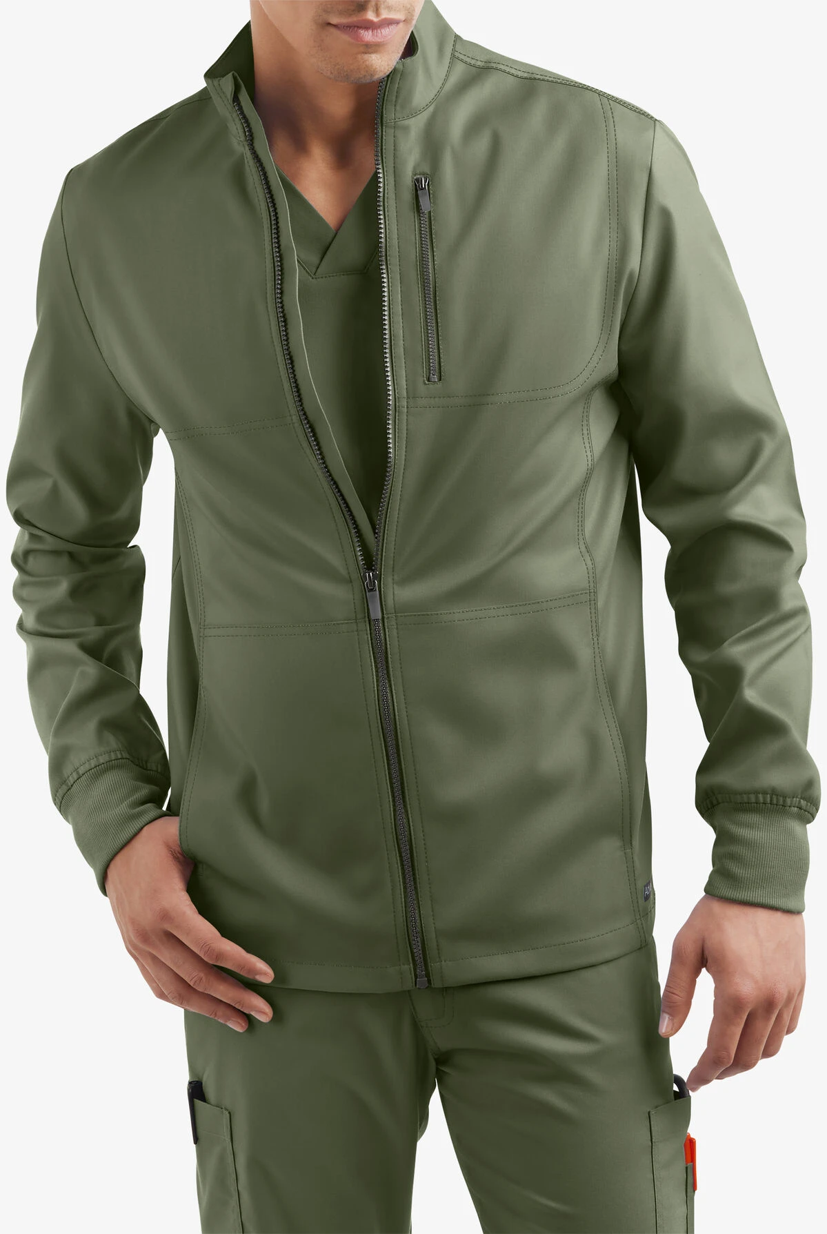 UA Advantage STRETCH Men's 4-Pocket Zip Front Warm-Up Scrub Jacket 8 UA Advantage STRETCH Men's 4-Pocket Zip Front Warm-Up Scrub Jacket - Image 6