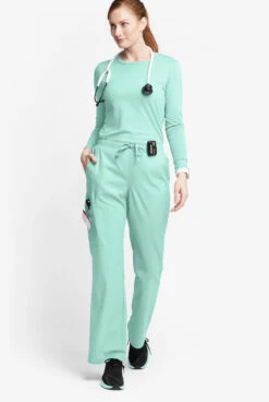 Butter-Soft Originals Women's 6-Pocket Mid Rise Flare Leg Scrub Pants -Fashion Clothing BSN1147 092523 WAMIN 4