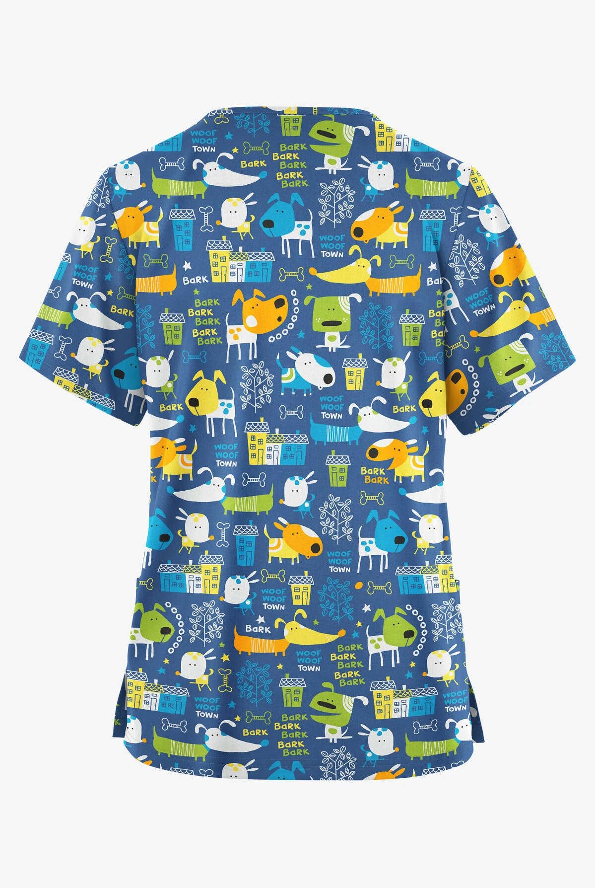 Butter-Soft Originals Bark Park Royal Women's 2-Pocket Classic Fit V-Neck Printed Scrub Top 4 Butter-Soft Originals Bark Park Royal Women's 2-Pocket Classic Fit V-Neck Printed Scrub Top - Image 2