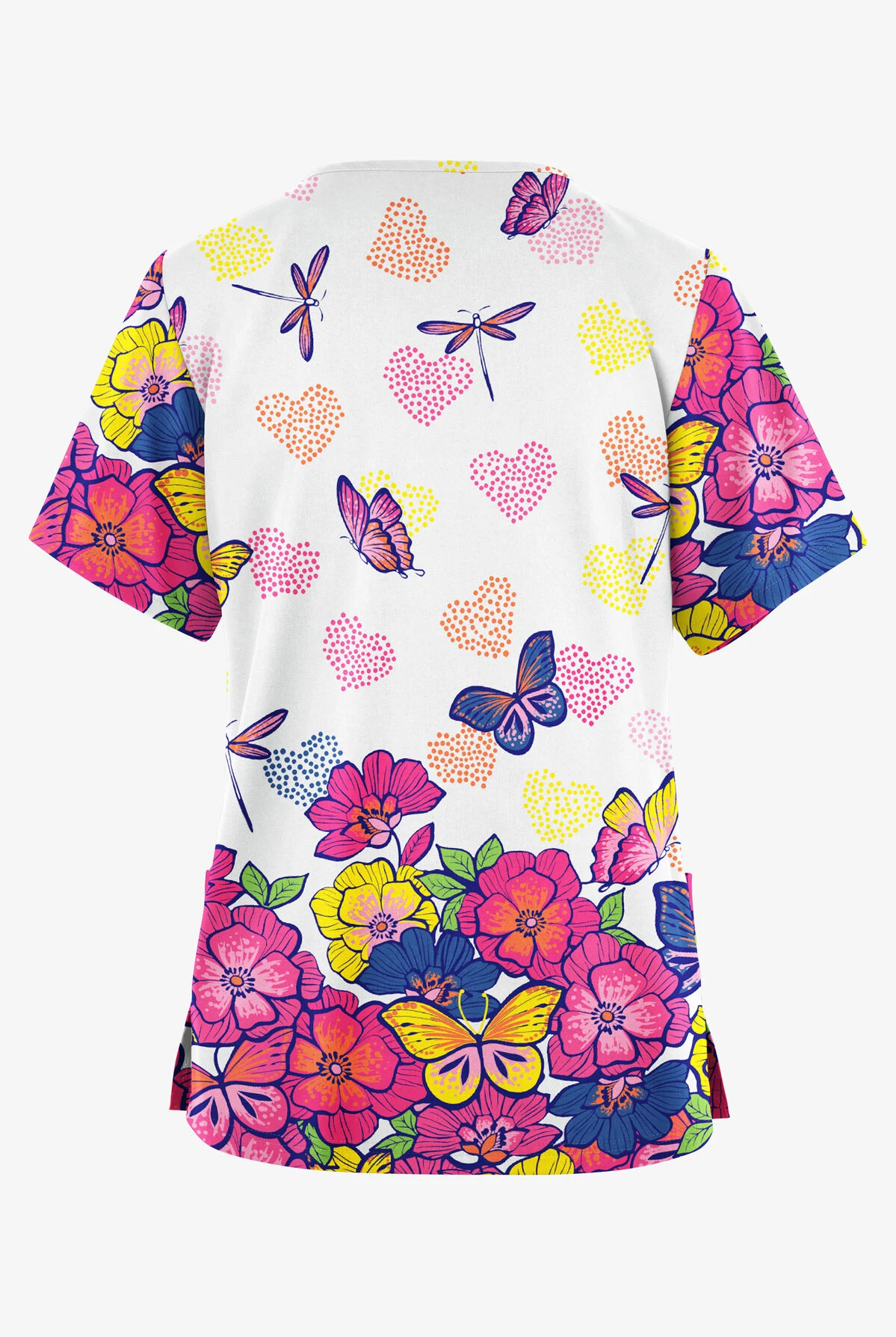 Butter-Soft Originals Butterfly Valley Women's 2-Pocket Classic Fit V-Neck Printed Scrub Top 4 Butter-Soft Originals Butterfly Valley Women's 2-Pocket Classic Fit V-Neck Printed Scrub Top - Image 2