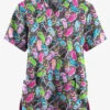 Butter-Soft Originals Flip Flop Fun Pewter Women's 2-Pocket Classic Fit V-Neck Printed Scrub Top -Fashion Clothing BSN1162FFPW 1