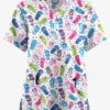 Butter-Soft Originals Flip Flop Fun Royal Women's 2-Pocket Classic Fit V-Neck Printed Scrub Top -Fashion Clothing BSN1162FFRL 1