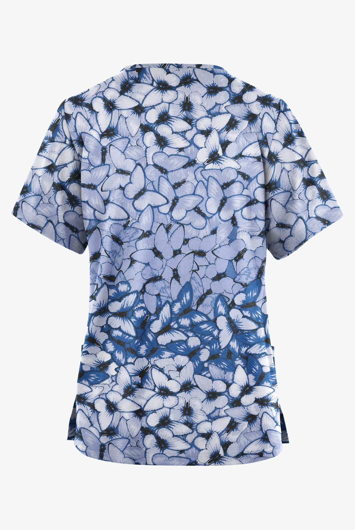 Butter-Soft Originals Garden Butterflies Ceil Women's 2-Pocket Classic Fit V-Neck Printed Scrub Top 4 Butter-Soft Originals Garden Butterflies Ceil Women's 2-Pocket Classic Fit V-Neck Printed Scrub Top - Image 2