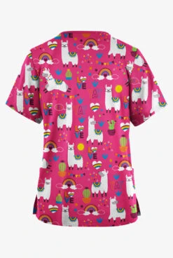 Butter-Soft Originals Llama Love Fuchsia Women's 2-Pocket Classic Fit V-Neck Printed Scrub Top 5 Butter-Soft Originals Llama Love Fuchsia Women's 2-Pocket Classic Fit V-Neck Printed Scrub Top -Fashion Clothing BSN1162LLFC 2