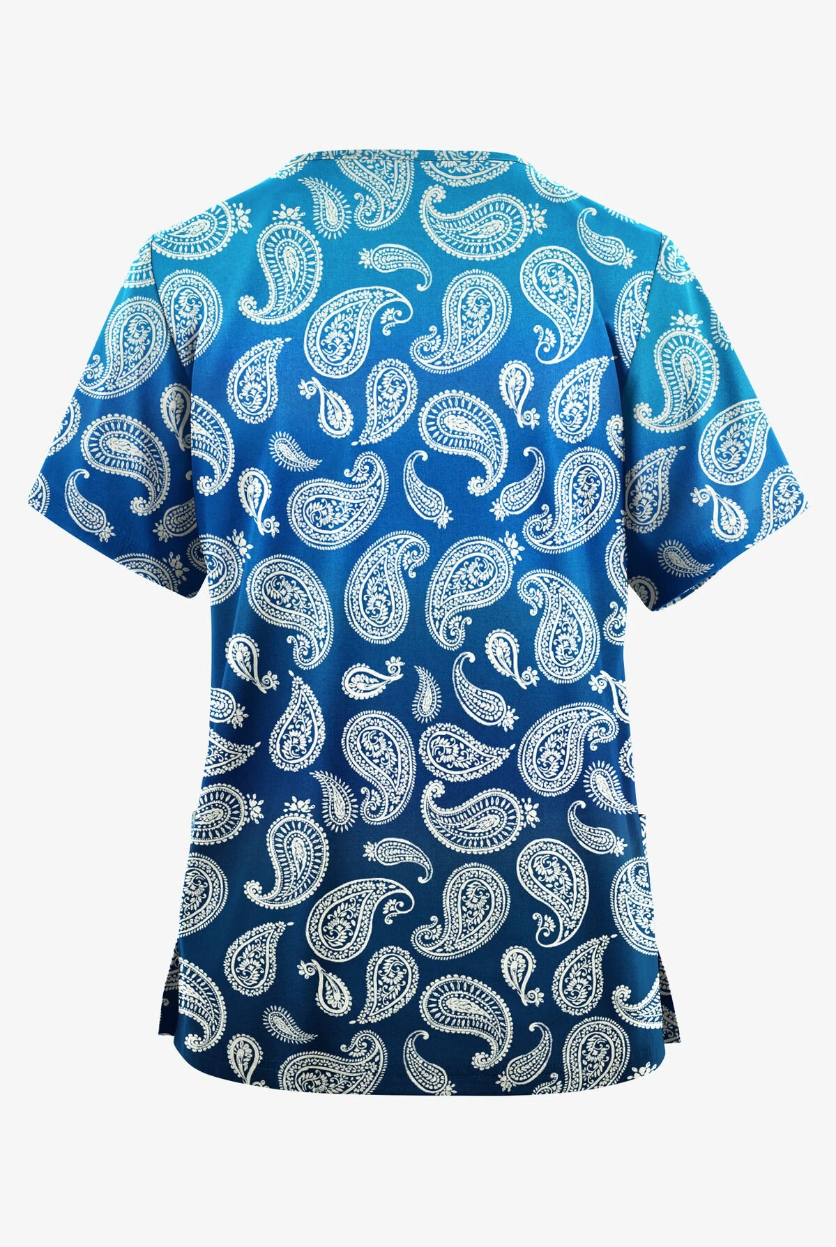 Butter-Soft Originals Paisley Gradient Women's 2-Pocket Classic Fit V-Neck Printed Scrub Top 4 Butter-Soft Originals Paisley Gradient Women's 2-Pocket Classic Fit V-Neck Printed Scrub Top - Image 2