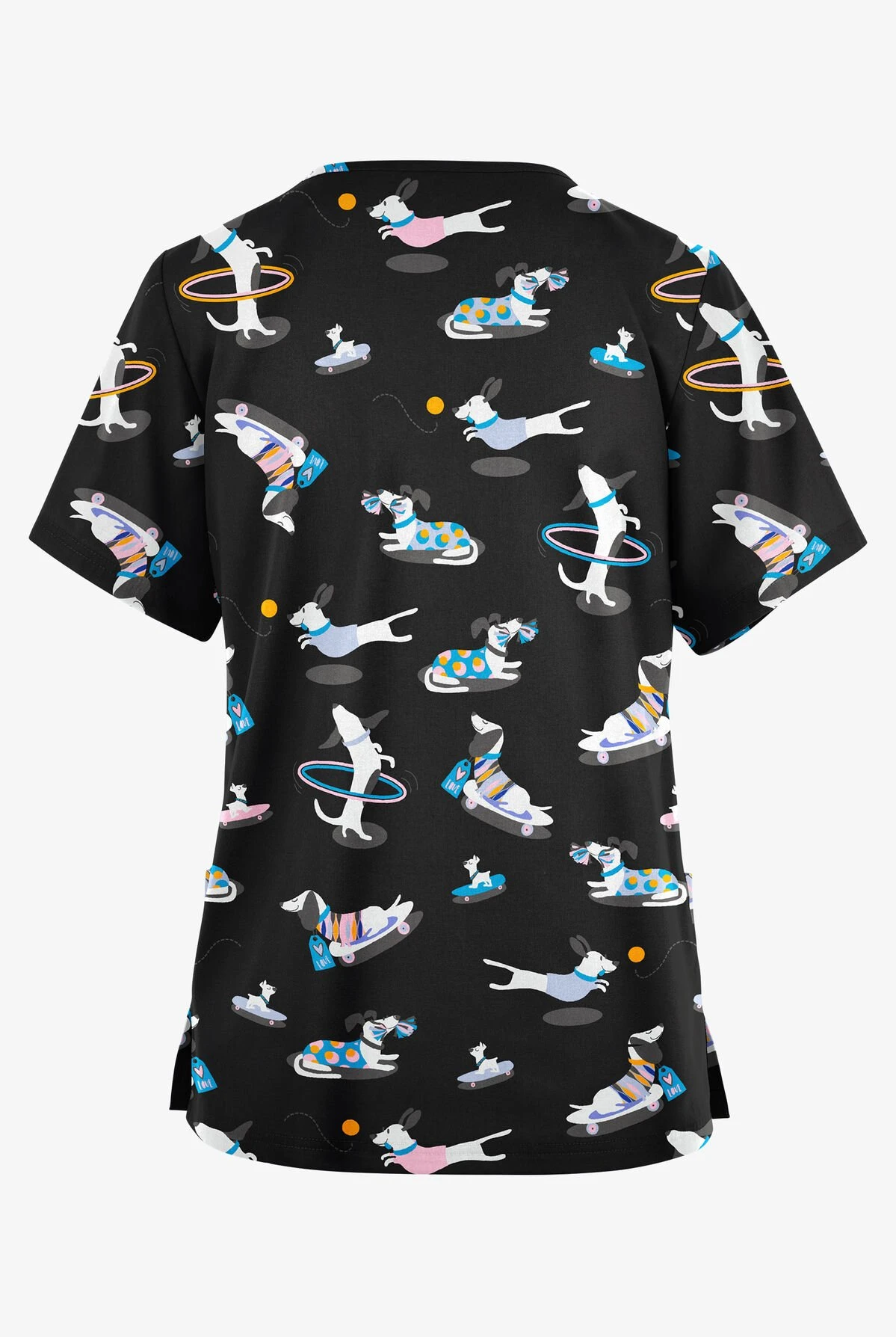 Butter-Soft Originals Playful Dachshunds Women's 2-Pocket Classic Fit V-Neck Printed Scrub Top 4 Butter-Soft Originals Playful Dachshunds Women's 2-Pocket Classic Fit V-Neck Printed Scrub Top - Image 2