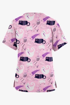 Butter-Soft Originals Playful Kittens Blush Women's 2-Pocket Classic Fit V-Neck Printed Scrub Top -Fashion Clothing BSN1162PKBS 2