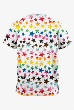 Butter-Soft Originals Happy Stars Unisex 2-Pocket V-Neck Printed Scrub Top -Fashion Clothing BSN1171HYS 100423 2