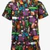 Butter-Soft Originals Jungle Party Unisex 2-Pocket V-Neck Printed Scrub Top 2 Butter-Soft Originals Jungle Party Unisex 2-Pocket V-Neck Printed Scrub Top -Fashion Clothing BSN1171JPBL 100423 1