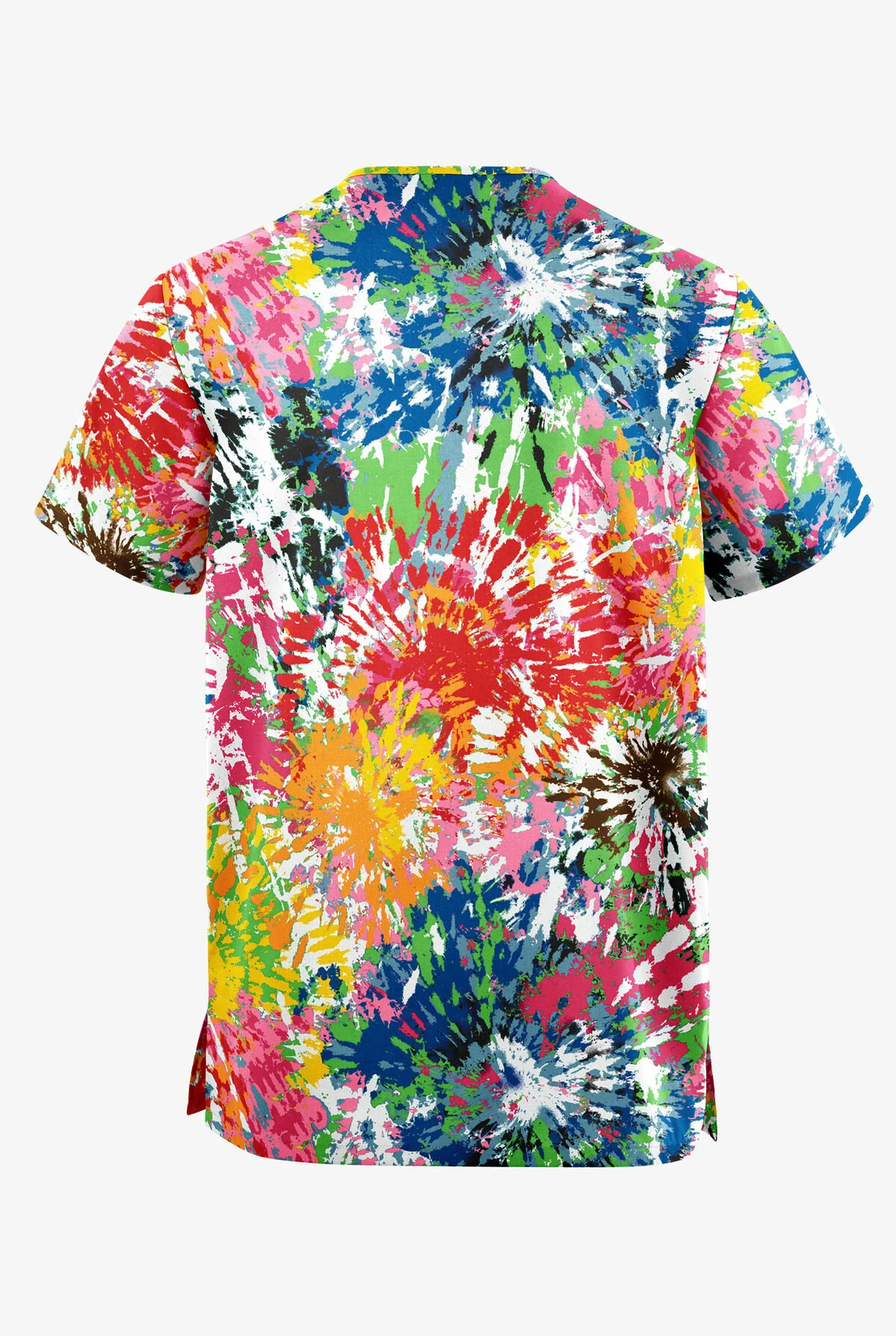 Butter-Soft Originals Rainbow Tie-Dye Unisex 2-Pocket V-Neck Printed Scrub Top 4 Butter-Soft Originals Rainbow Tie-Dye Unisex 2-Pocket V-Neck Printed Scrub Top - Image 2