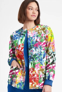 Butter-Soft Originals Rainbow Tie-Dye Women's 3-Pocket Warm-Up Printed Scrub Jacket 6 Butter-Soft Originals Rainbow Tie-Dye Women's 3-Pocket Warm-Up Printed Scrub Jacket -Fashion Clothing BSN1182RTD 092623 2