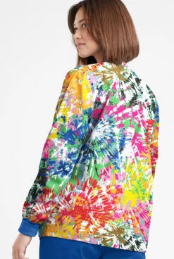 Butter-Soft Originals Rainbow Tie-Dye Women's 3-Pocket Warm-Up Printed Scrub Jacket 7 Butter-Soft Originals Rainbow Tie-Dye Women's 3-Pocket Warm-Up Printed Scrub Jacket -Fashion Clothing BSN1182RTD 092623 3