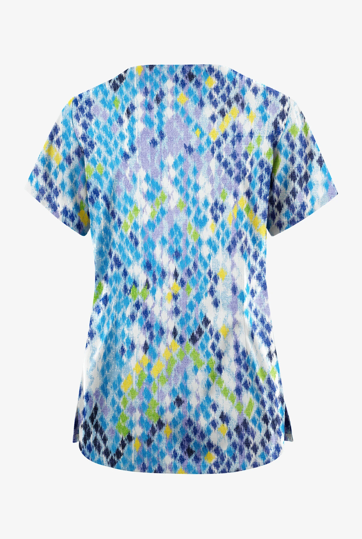 Butter-Soft Originals Antik Ikat Women's 6-Pocket Scallop Neck Printed Scrub Top 4 Butter-Soft Originals Antik Ikat Women's 6-Pocket Scallop Neck Printed Scrub Top - Image 2