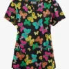 Butter-Soft Originals Blissful Butterfly Women's 6-Pocket Scallop Neck Printed Scrub Top -Fashion Clothing BSN1194BYBL 1