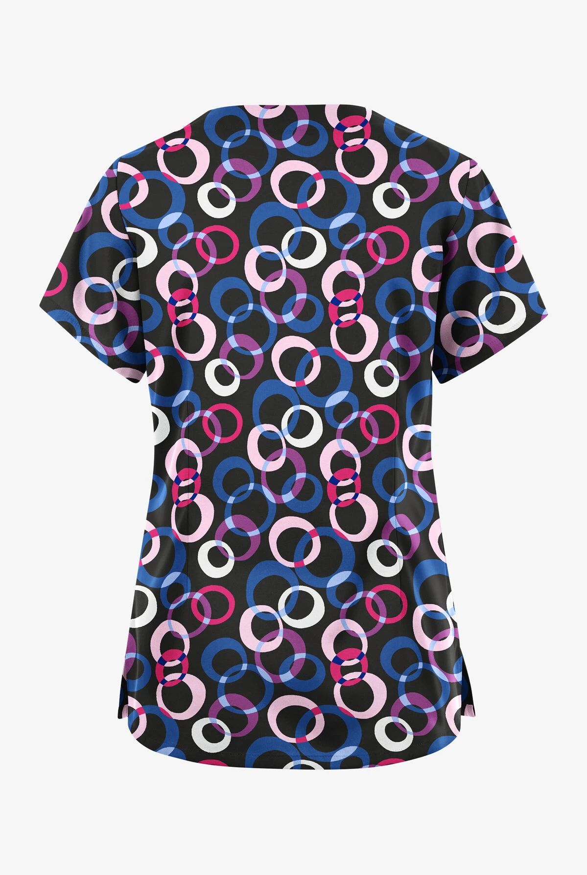 Butter-Soft Originals Groovy Geo Women's 6-Pocket Scallop Neck Printed Scrub Top 4 Butter-Soft Originals Groovy Geo Women's 6-Pocket Scallop Neck Printed Scrub Top - Image 2