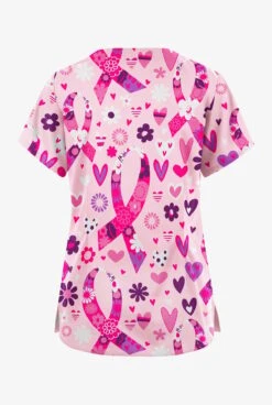 Butter-Soft Originals Hope Heals Blush Women's 6-Pocket Scallop Neck Printed Scrub Top 5 Butter-Soft Originals Hope Heals Blush Women's 6-Pocket Scallop Neck Printed Scrub Top -Fashion Clothing BSN1194HHBS 2