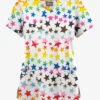 Butter-Soft Originals Happy Stars Women's 6-Pocket Scallop Neck Printed Scrub Top 1 Butter-Soft Originals Happy Stars Women's 6-Pocket Scallop Neck Printed Scrub Top -Fashion Clothing BSN1194HYS 1