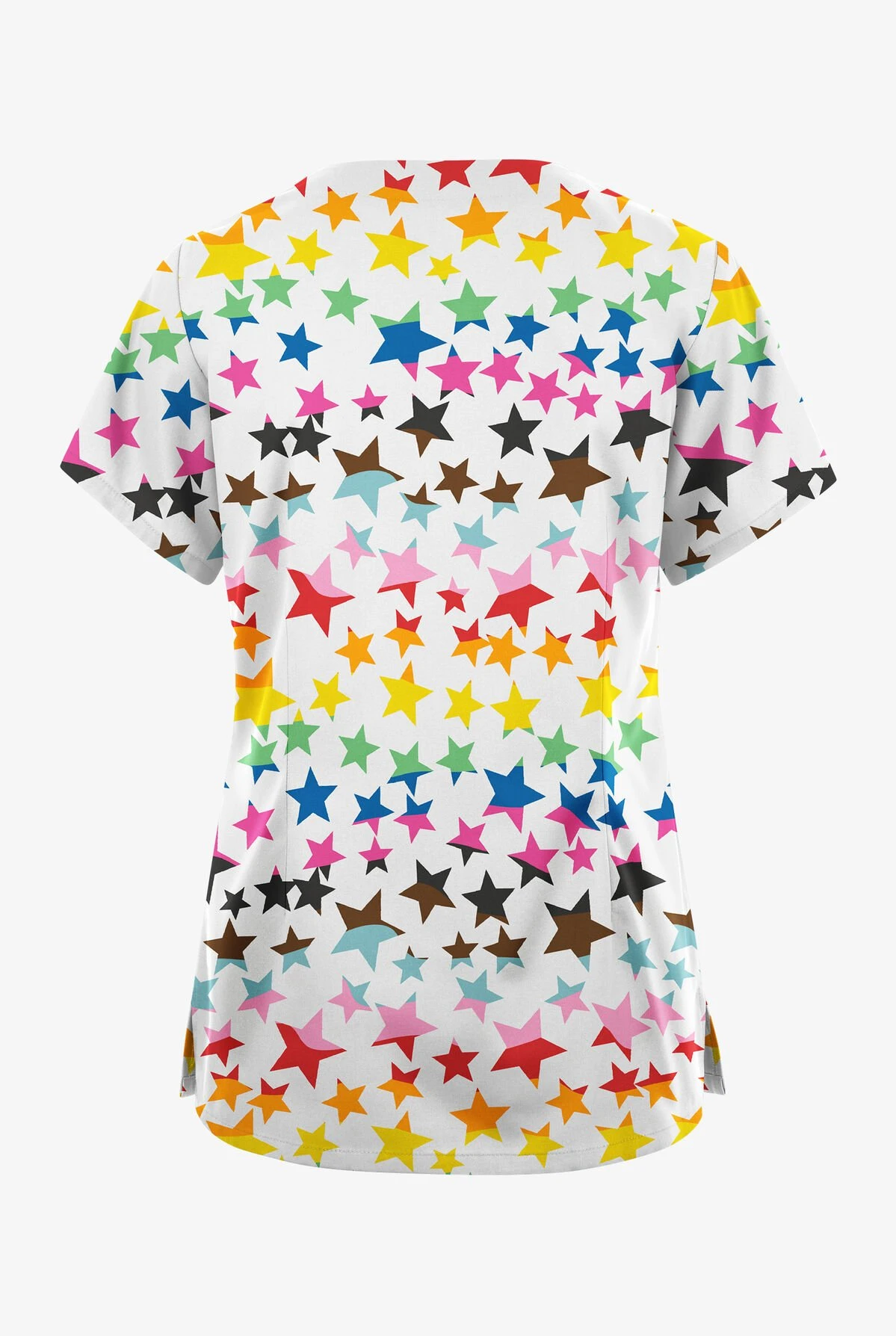 Butter-Soft Originals Happy Stars Women's 6-Pocket Scallop Neck Printed Scrub Top 4 Butter-Soft Originals Happy Stars Women's 6-Pocket Scallop Neck Printed Scrub Top - Image 2