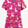 Butter-Soft Originals Llama Love Fuchsia Women's 6-Pocket Scallop Neck Printed Scrub Top 1 Butter-Soft Originals Llama Love Fuchsia Women's 6-Pocket Scallop Neck Printed Scrub Top -Fashion Clothing BSN1194LLFC 092123 1