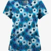Butter-Soft Originals Pop Of Daisies Turquoise Women's 6-Pocket Scallop Neck Printed Scrub Top 1 Butter-Soft Originals Pop Of Daisies Turquoise Women's 6-Pocket Scallop Neck Printed Scrub Top -Fashion Clothing BSN1194PDTQ 1