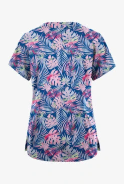 Butter-Soft Originals Tropical Garden Royal Women's 6-Pocket Scallop Neck Printed Scrub Top 5 Butter-Soft Originals Tropical Garden Royal Women's 6-Pocket Scallop Neck Printed Scrub Top -Fashion Clothing BSN1194TGRL 100423 2