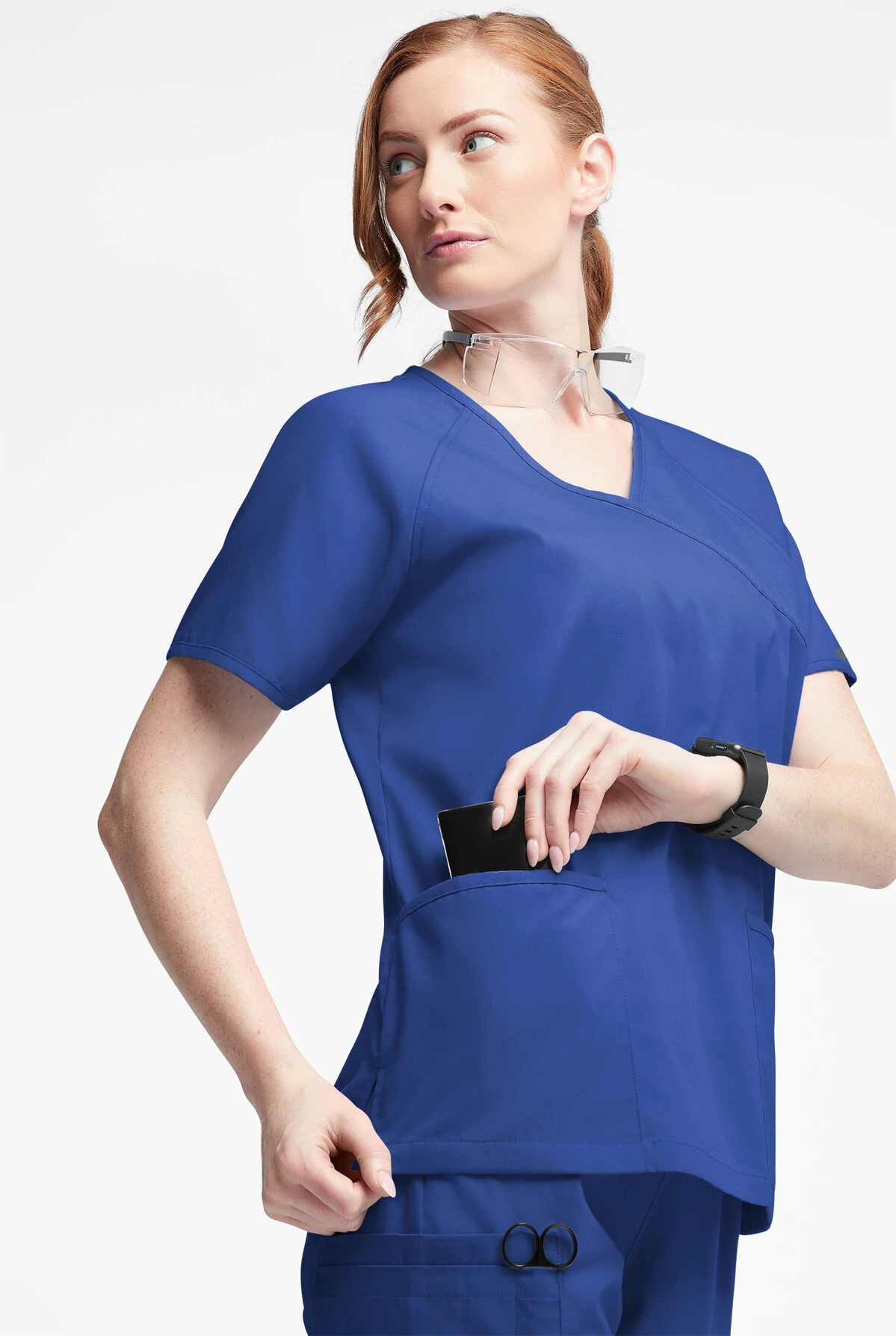 Butter-Soft Originals Women's 3-Pocket Mock Wrap Raglan Sleeve Scrub Top 4 Butter-Soft Originals Women's 3-Pocket Mock Wrap Raglan Sleeve Scrub Top - Image 2