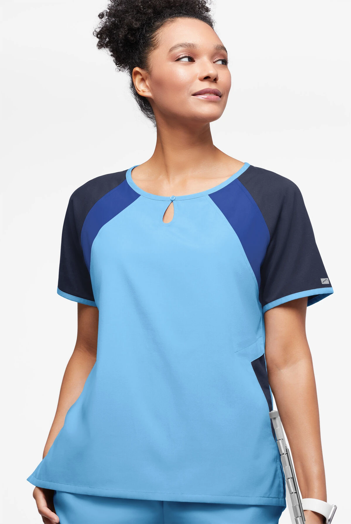 Butter-Soft Originals Women's 3-Pocket Keyhole Neck Tri-Colorblock Scrub Top 5 Butter-Soft Originals Women's 3-Pocket Keyhole Neck Tri-Colorblock Scrub Top - Image 3