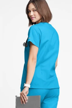 Butter-Soft Originals Women's 4-Pocket Notch Neck Scrub Top -Fashion Clothing BSN1531 101623 TURQU 3