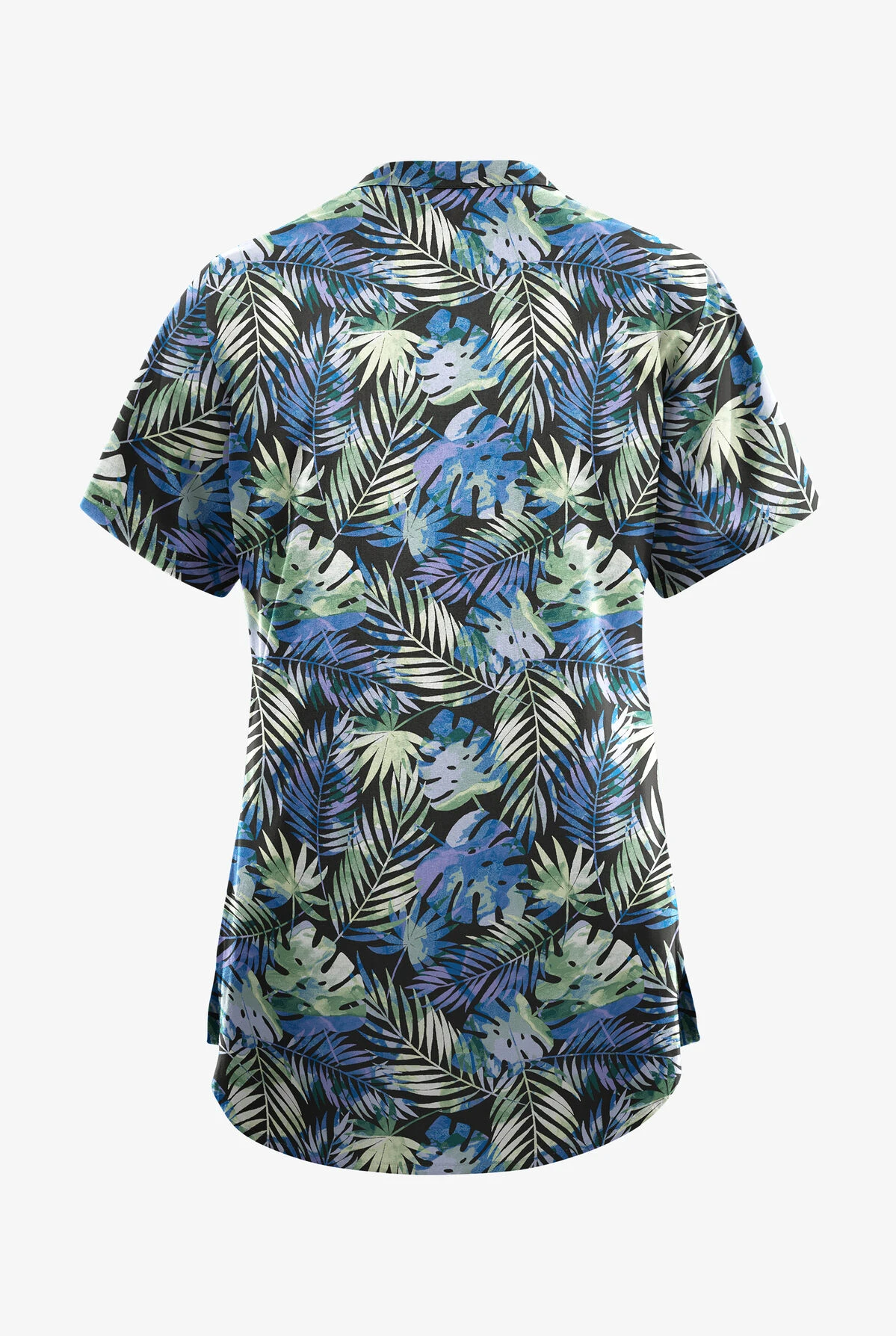 Butter-Soft Originals Tropical Garden Women's 6-Pocket Mandarin Collar Printed Scrub Top 4 Butter-Soft Originals Tropical Garden Women's 6-Pocket Mandarin Collar Printed Scrub Top - Image 2