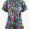 Butter-Soft Originals Flip Flop Fun Pewter Women's 3-Pocket Criss Cross Printed Scrub Top 2 Butter-Soft Originals Flip Flop Fun Pewter Women's 3-Pocket Criss Cross Printed Scrub Top -Fashion Clothing BSN1626FFPW 1