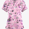 Butter-Soft Originals Bark Park Blush Women's 7-Pocket Curved V-Neck Printed Scrub Top 2 Butter-Soft Originals Bark Park Blush Women's 7-Pocket Curved V-Neck Printed Scrub Top -Fashion Clothing BSN1638BPBS 092023 1