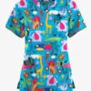 Butter-Soft Originals Jungle Party Turquoise Women's 7-Pocket Curved V-Neck Printed Scrub Top 2 Butter-Soft Originals Jungle Party Turquoise Women's 7-Pocket Curved V-Neck Printed Scrub Top -Fashion Clothing BSN1638JPTQ 092023 1
