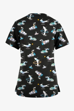 Butter-Soft Originals Playful Dachshunds Women's 7-Pocket Curved V-Neck Printed Scrub Top 5 Butter-Soft Originals Playful Dachshunds Women's 7-Pocket Curved V-Neck Printed Scrub Top -Fashion Clothing BSN1638PHBL 092023 2