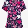 Butter-Soft Originals Ribbons Of Love Navy Women's 7-Pocket Rounded V-Neck Printed Scrub Top 2 Butter-Soft Originals Ribbons Of Love Navy Women's 7-Pocket Rounded V-Neck Printed Scrub Top -Fashion Clothing BSN1638RLNV 092723 1