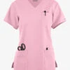Butter-Soft Originals Women's 7-Pocket Curved V-Neck Scrub Top -Fashion Clothing BSN1638 102523 BLUSH 1