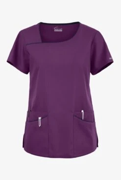 Butter-Soft Originals Women's 4-Pocket Asymmetrical Neck Scrub Top