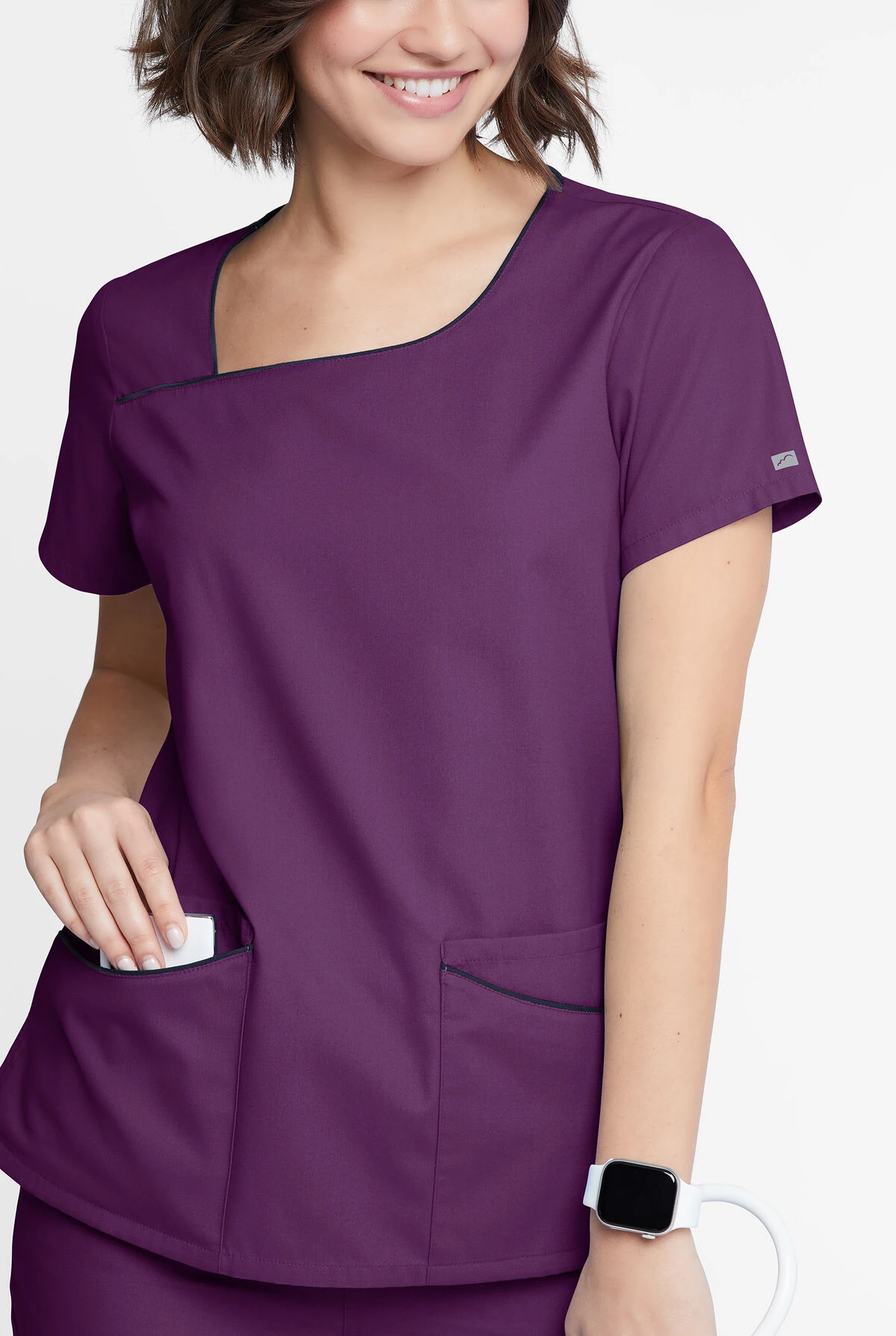 Butter-Soft Originals Women's 4-Pocket Asymmetrical Neck Scrub Top 6 Butter-Soft Originals Women's 4-Pocket Asymmetrical Neck Scrub Top - Image 4