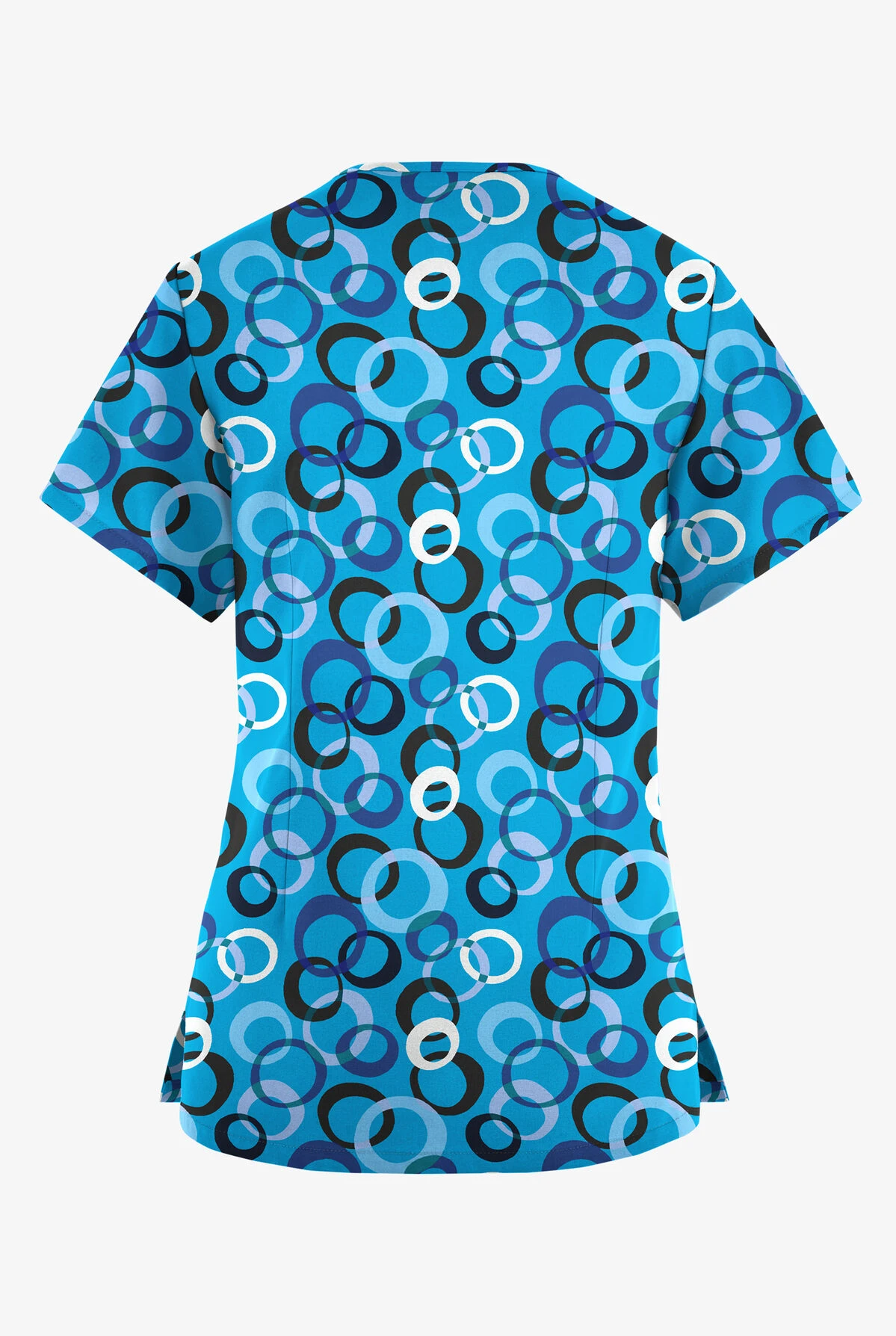 Butter-Soft Originals Groovy Geo Women's 4-Pocket Rounded V-Neck Printed Scrub Top 4 Butter-Soft Originals Groovy Geo Women's 4-Pocket Rounded V-Neck Printed Scrub Top - Image 2