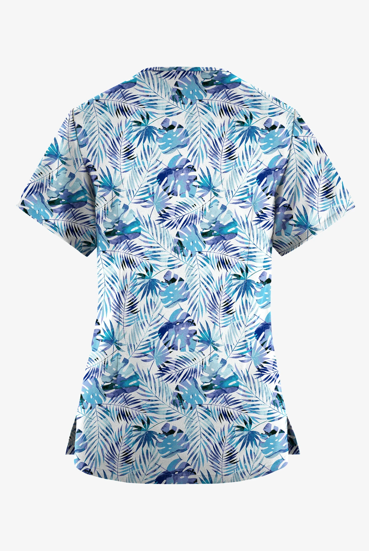 Butter-Soft Originals Tropical Garden Women's 4-Pocket Rounded V-Neck Printed Scrub Top 4 Butter-Soft Originals Tropical Garden Women's 4-Pocket Rounded V-Neck Printed Scrub Top - Image 2