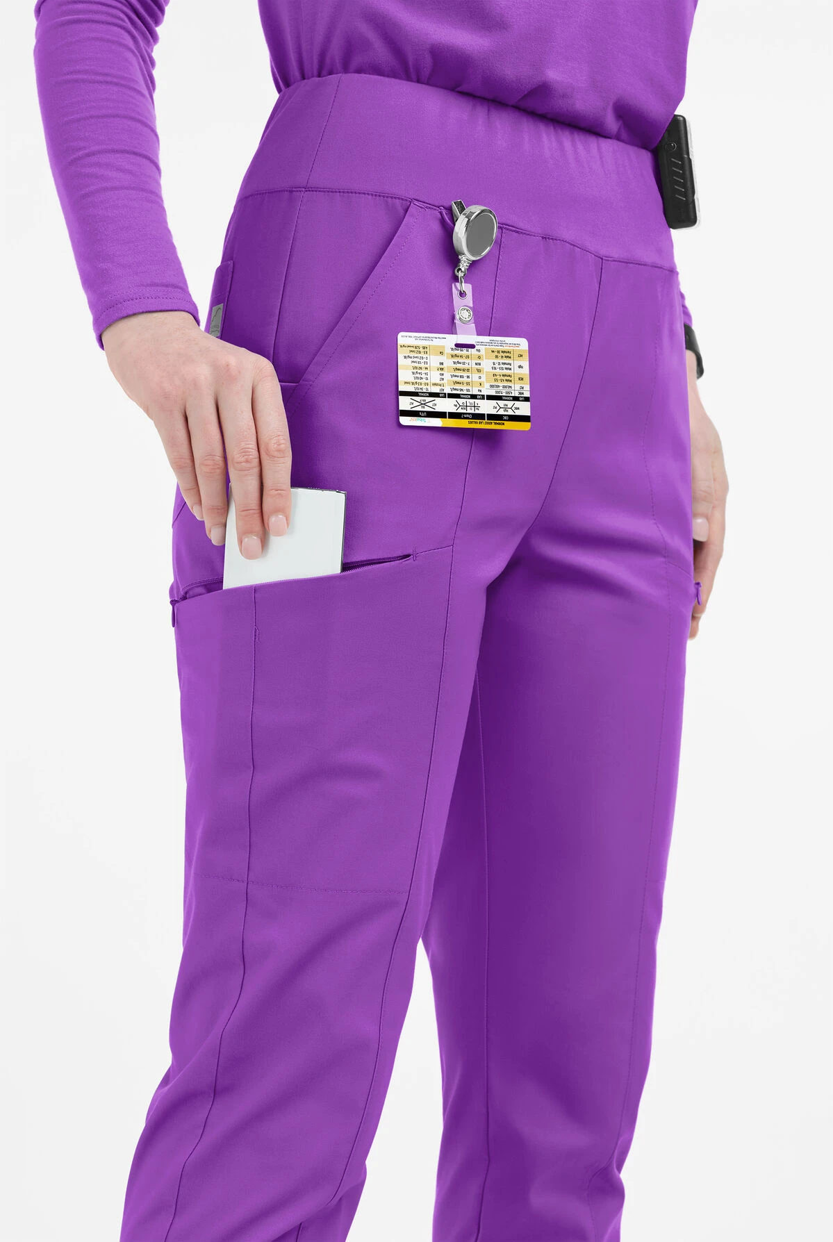 Butter-Soft STRETCH Women's 6-Pocket High Waisted Slim Leg Yoga Scrub Pants 4 Butter-Soft STRETCH Women's 6-Pocket High Waisted Slim Leg Yoga Scrub Pants - Image 2