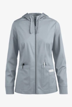UA Butter-Soft STRETCH Women's 3-Pocket Zip-Front With Cozy Knit Hood And Trim Scrub Jacket