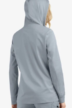 UA Butter-Soft STRETCH Women's 3-Pocket Zip-Front With Cozy Knit Hood And Trim Scrub Jacket 9 UA Butter-Soft STRETCH Women's 3-Pocket Zip-Front With Cozy Knit Hood And Trim Scrub Jacket -Fashion Clothing BSS512 SILVE 4