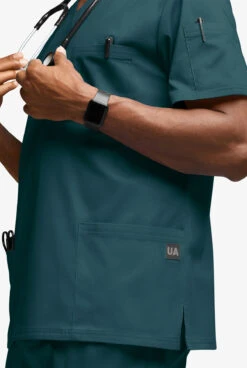 UA Butter-Soft STRETCH Men's 6-Pocket V-Neck Scrub Top 8 UA Butter-Soft STRETCH Men's 6-Pocket V-Neck Scrub Top -Fashion Clothing BSS545 CARIB 3