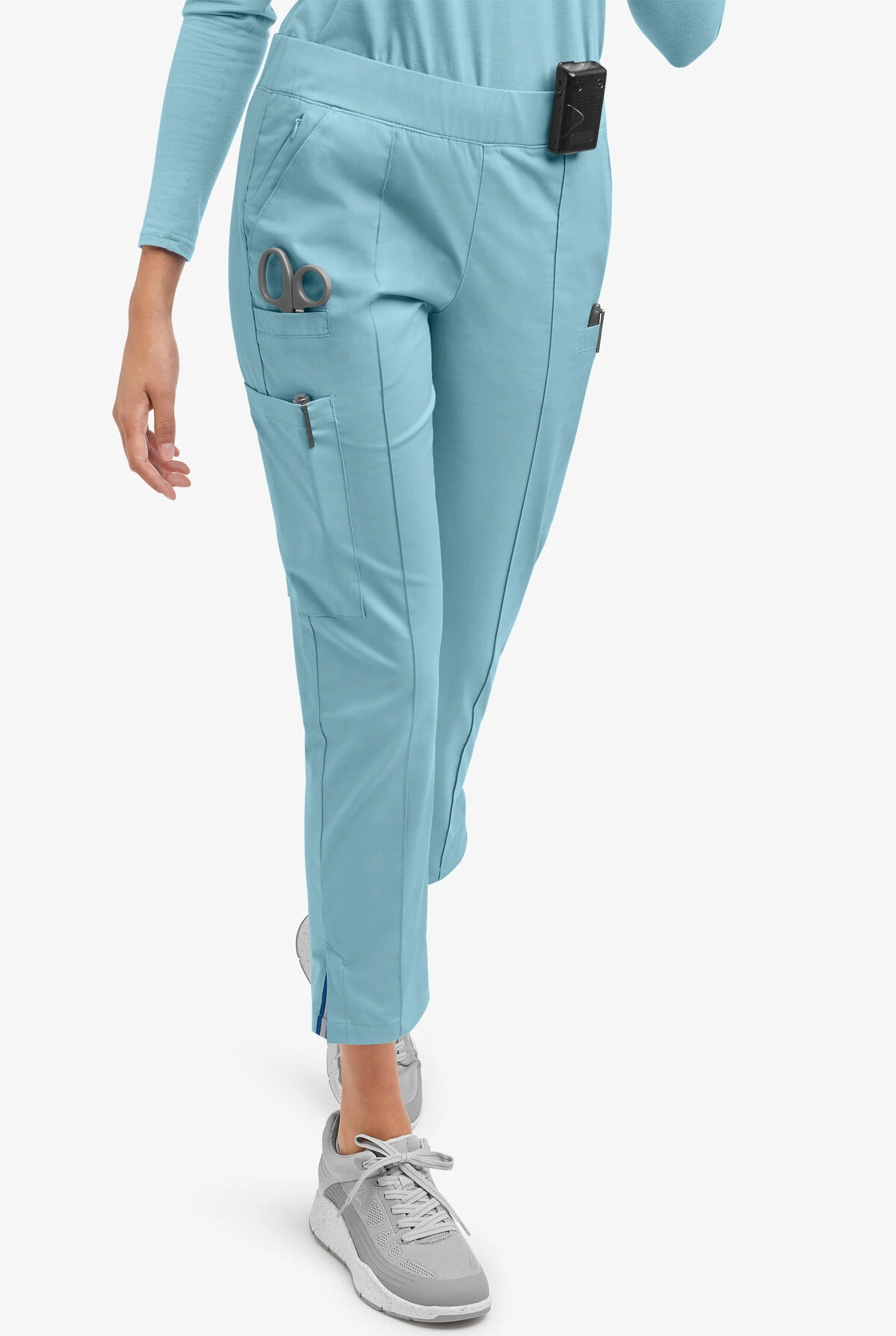 UA Butter-Soft STRETCH Women's 6-Pocket Pin-Tuck Crop Slim With Sport Trim Detail Scrub Pants 3 UA Butter-Soft STRETCH Women's 6-Pocket Pin-Tuck Crop Slim With Sport Trim Detail Scrub Pants