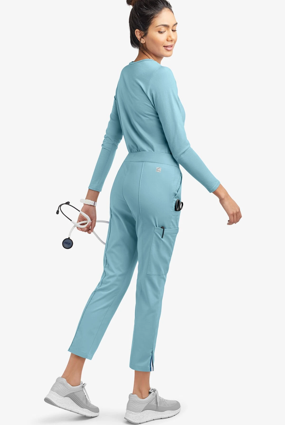 UA Butter-Soft STRETCH Women's 6-Pocket Pin-Tuck Crop Slim With Sport Trim Detail Scrub Pants 6 UA Butter-Soft STRETCH Women's 6-Pocket Pin-Tuck Crop Slim With Sport Trim Detail Scrub Pants - Image 4