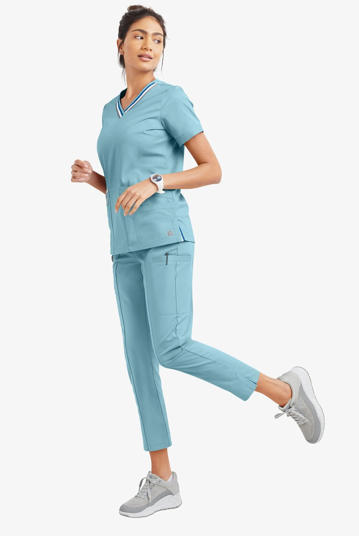 UA Butter-Soft STRETCH Women's 6-Pocket Pin-Tuck Crop Slim With Sport Trim Detail Scrub Pants 7 UA Butter-Soft STRETCH Women's 6-Pocket Pin-Tuck Crop Slim With Sport Trim Detail Scrub Pants - Image 5