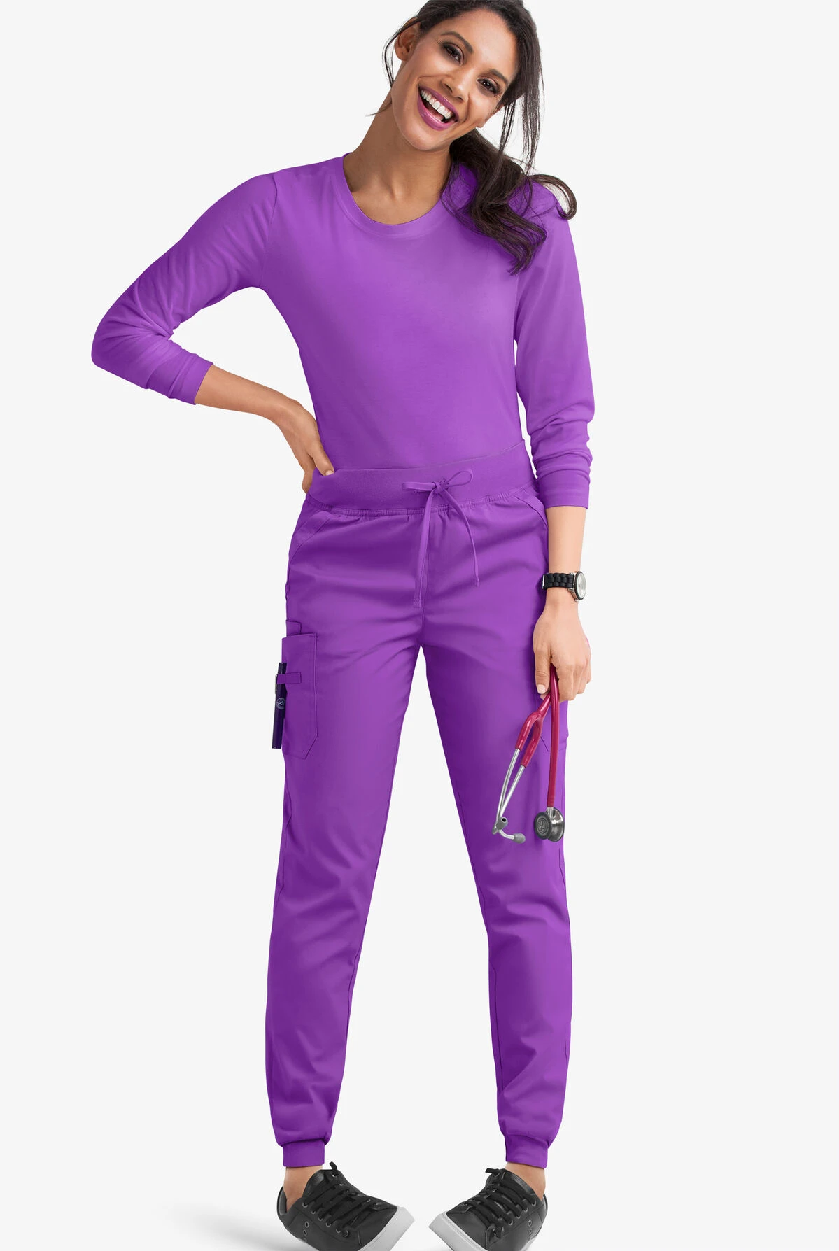 UA Butter-Soft STRETCH Women's 5-Pocket Cargo Jogger Scrub Pants 4 UA Butter-Soft STRETCH Women's 5-Pocket Cargo Jogger Scrub Pants - Image 2