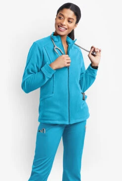 UA Butter-Soft STRETCH Women's 2-Pocket Zip Front Fleece Scrub Jacket 9 UA Butter-Soft STRETCH Women's 2-Pocket Zip Front Fleece Scrub Jacket -Fashion Clothing BSS937 TURQU 4 S
