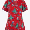 Cherokee Genuine Meowy Christmouse Women's 2-Pocket STRETCH V-Neck Print Scrub Top -Fashion Clothing CK616MWCM 101223 1